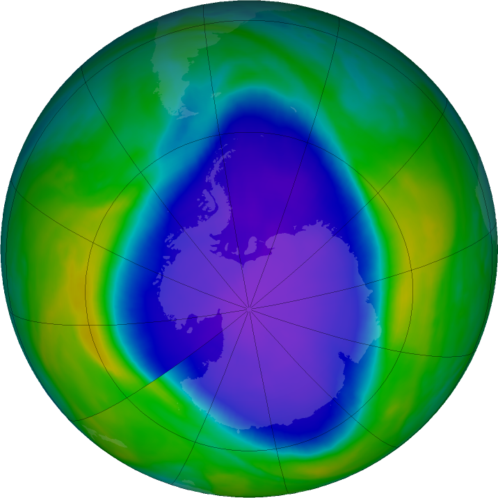Antarctic ozone map for 13 October 2022